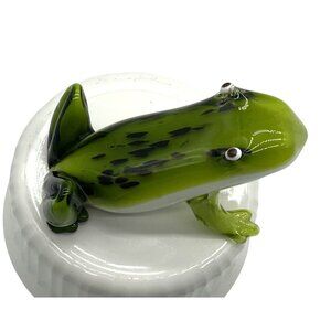 Weirdo Derpy Frog Toad Hand Blown Art Glass Paperweight Very Heavy 6"L x 3.5"H